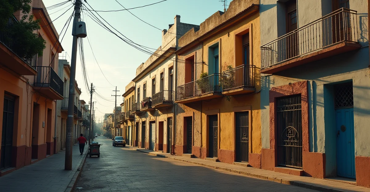 Fotografía de una fachada residencial típica de Iztapalapa, mostrando el entorno urbano de la Ciudad de México, sin texto