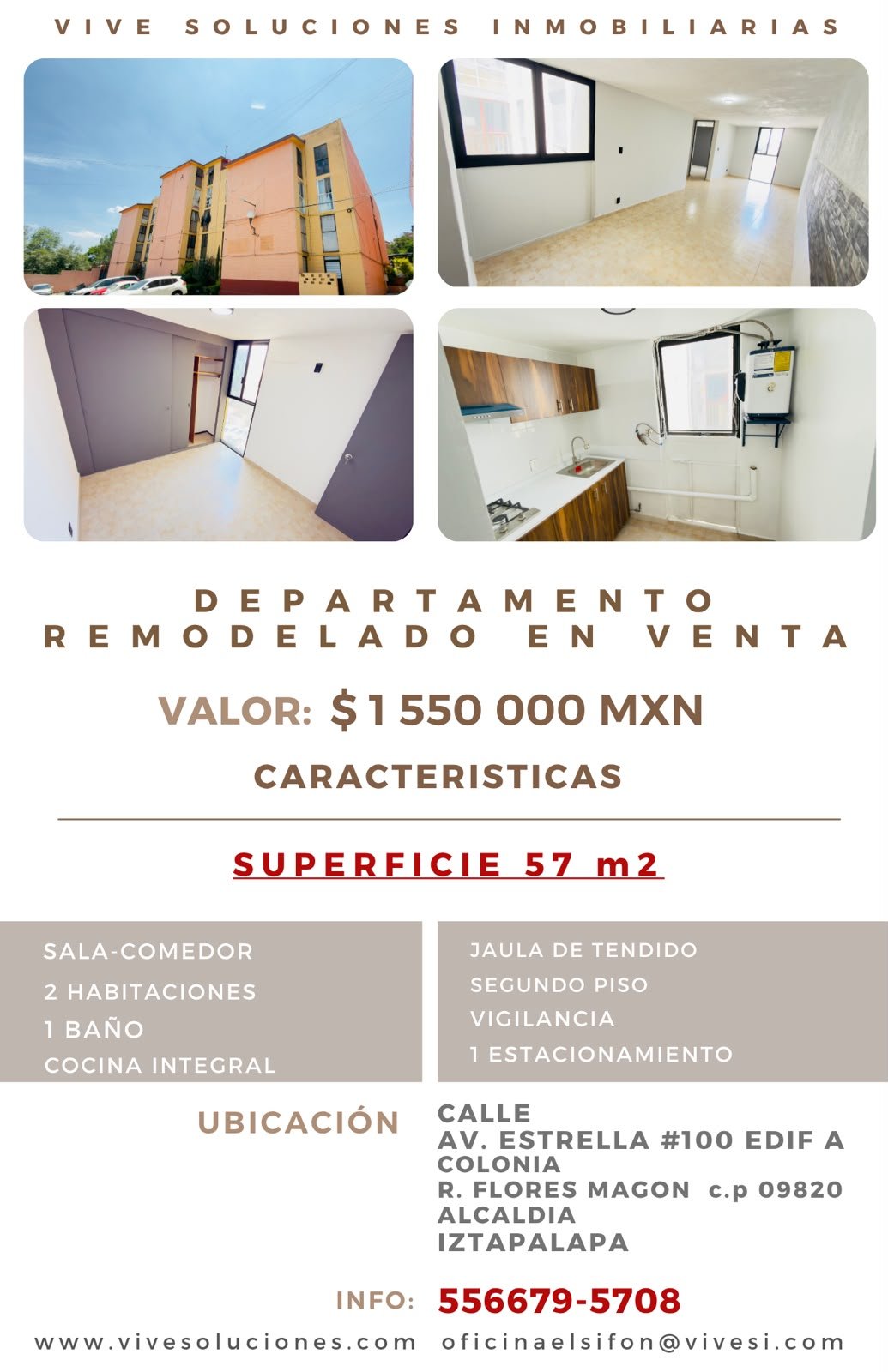 Departamento remodelado de 57 m² en venta en colonia Ricardo Flores Magón, Iztapalapa, CDMX